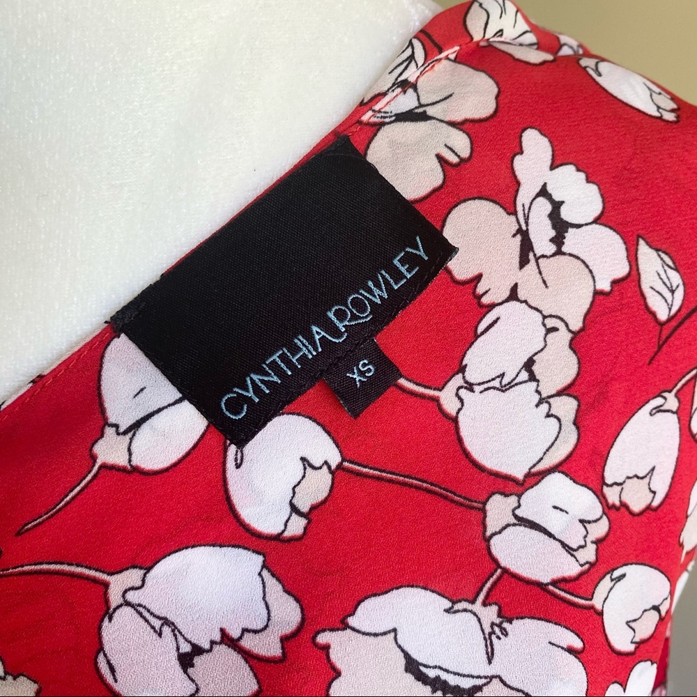 Cynthia Rowley Asymmetrical Orange Floral Top - Picture 5 of 5